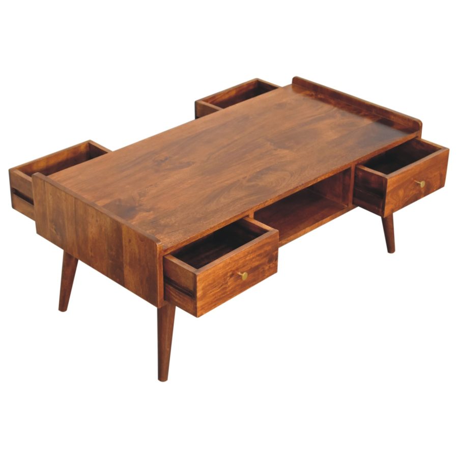 Elevated Chestnut Media Unit Benches CasaFenix