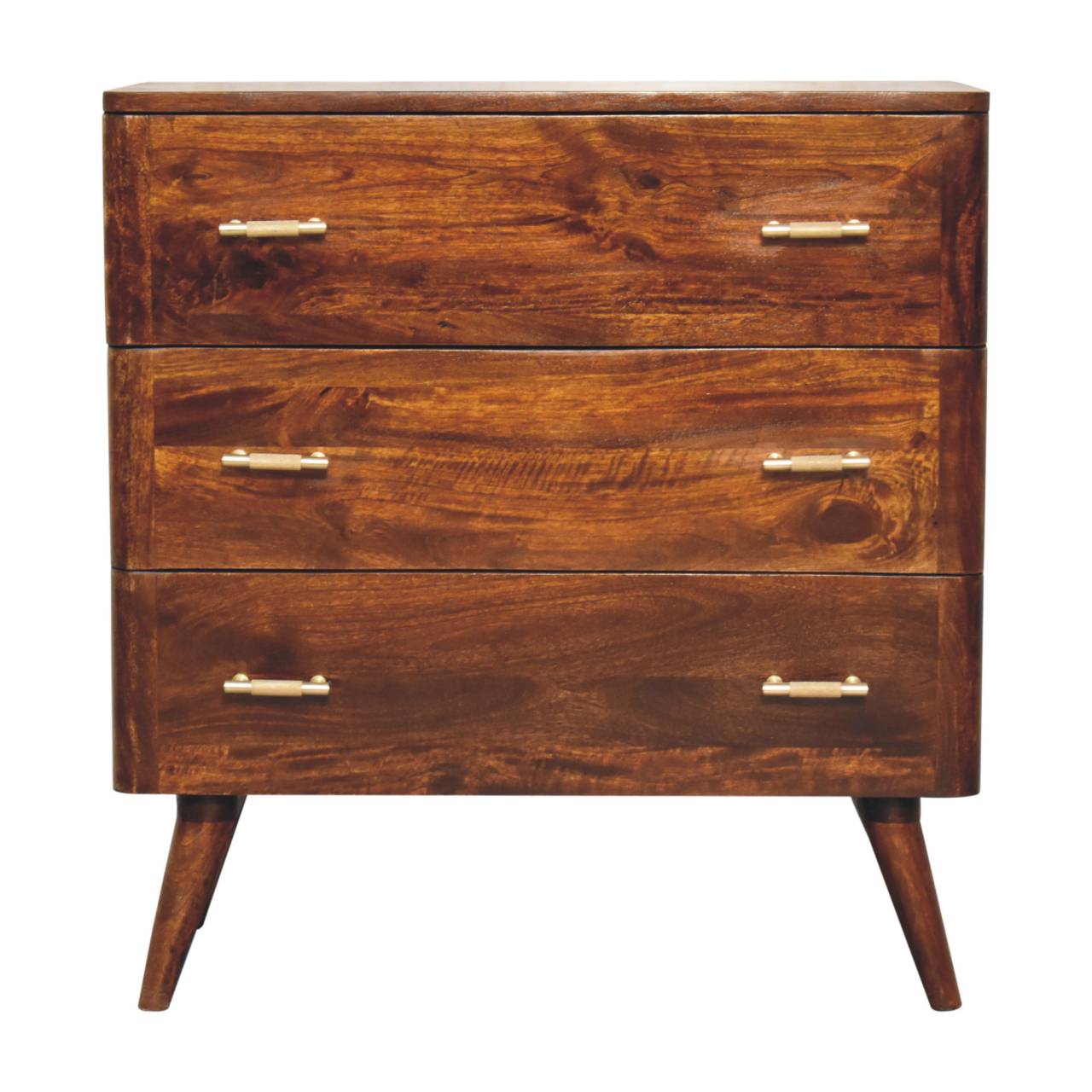 Chestnut T-Bar 3 Drawer Chest Chest of drawers CasaFenix