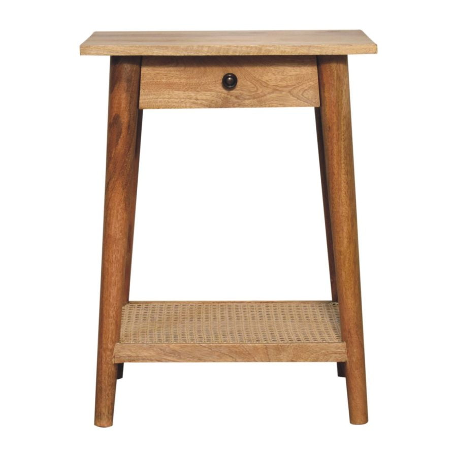 Woven Solid Wood End Table Tables CasaFenix