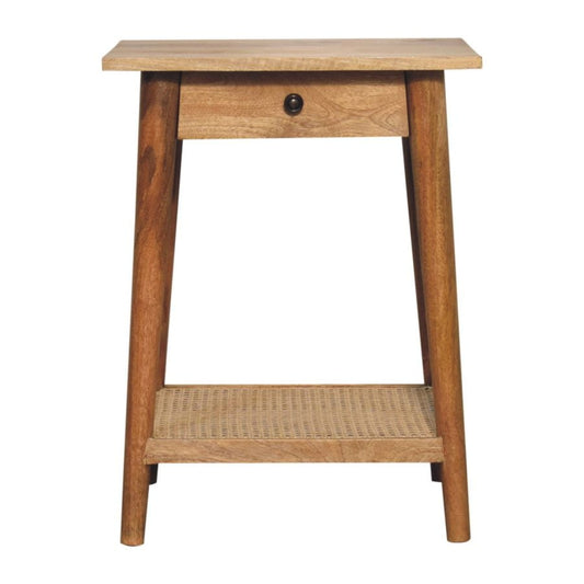 Woven Solid Wood End Table Tables CasaFenix