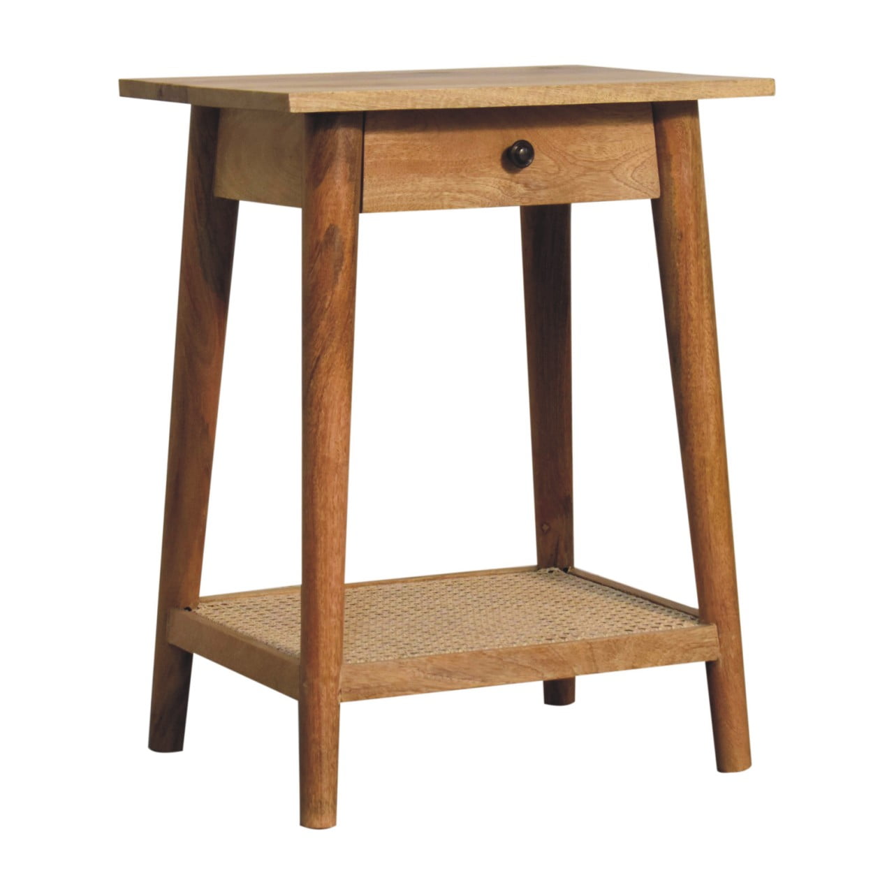 Woven Solid Wood End Table Tables CasaFenix