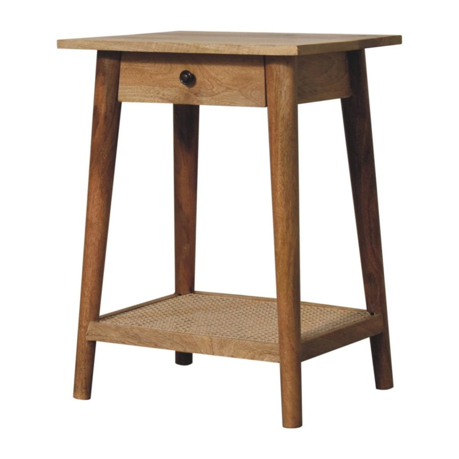 Woven Solid Wood End Table Tables CasaFenix