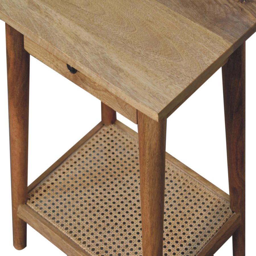 Woven Solid Wood End Table Tables CasaFenix