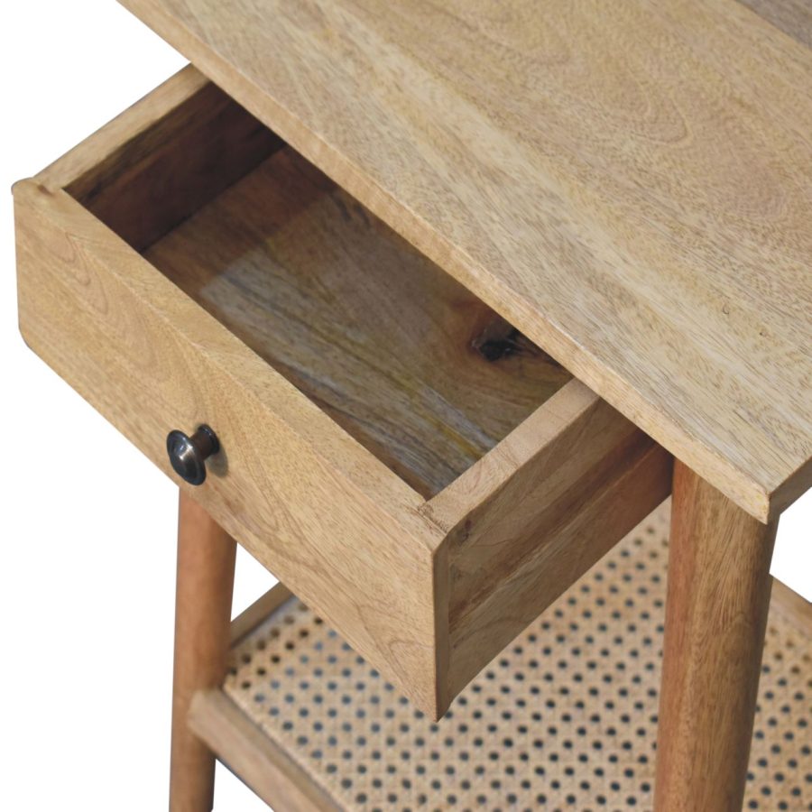 Woven Solid Wood End Table Tables CasaFenix