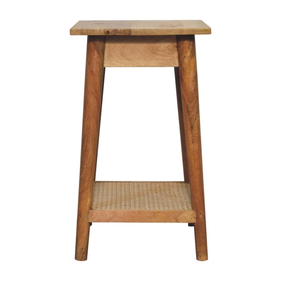 Woven Solid Wood End Table Tables CasaFenix