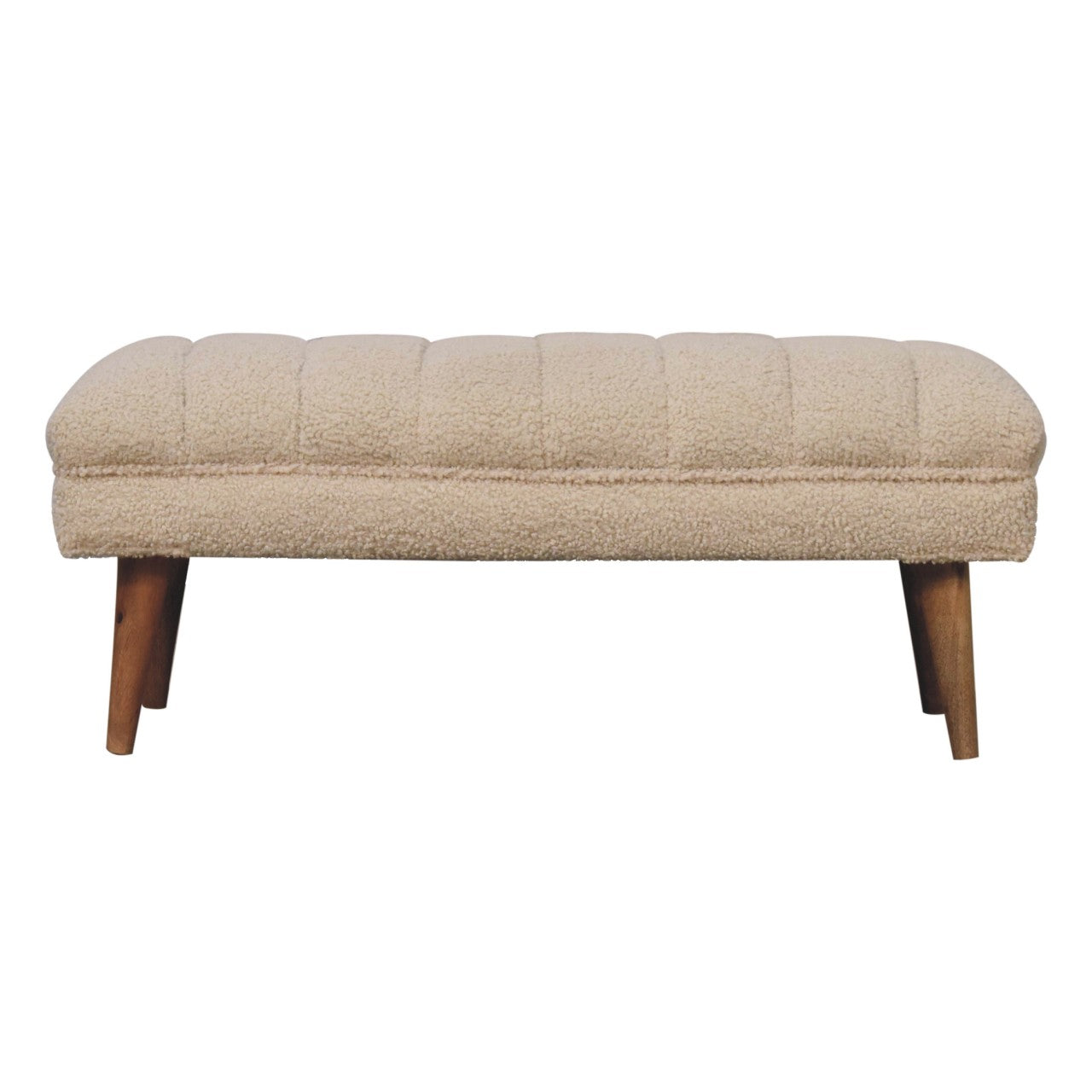 Cream Boucle Puffer Bench Benches CasaFenix