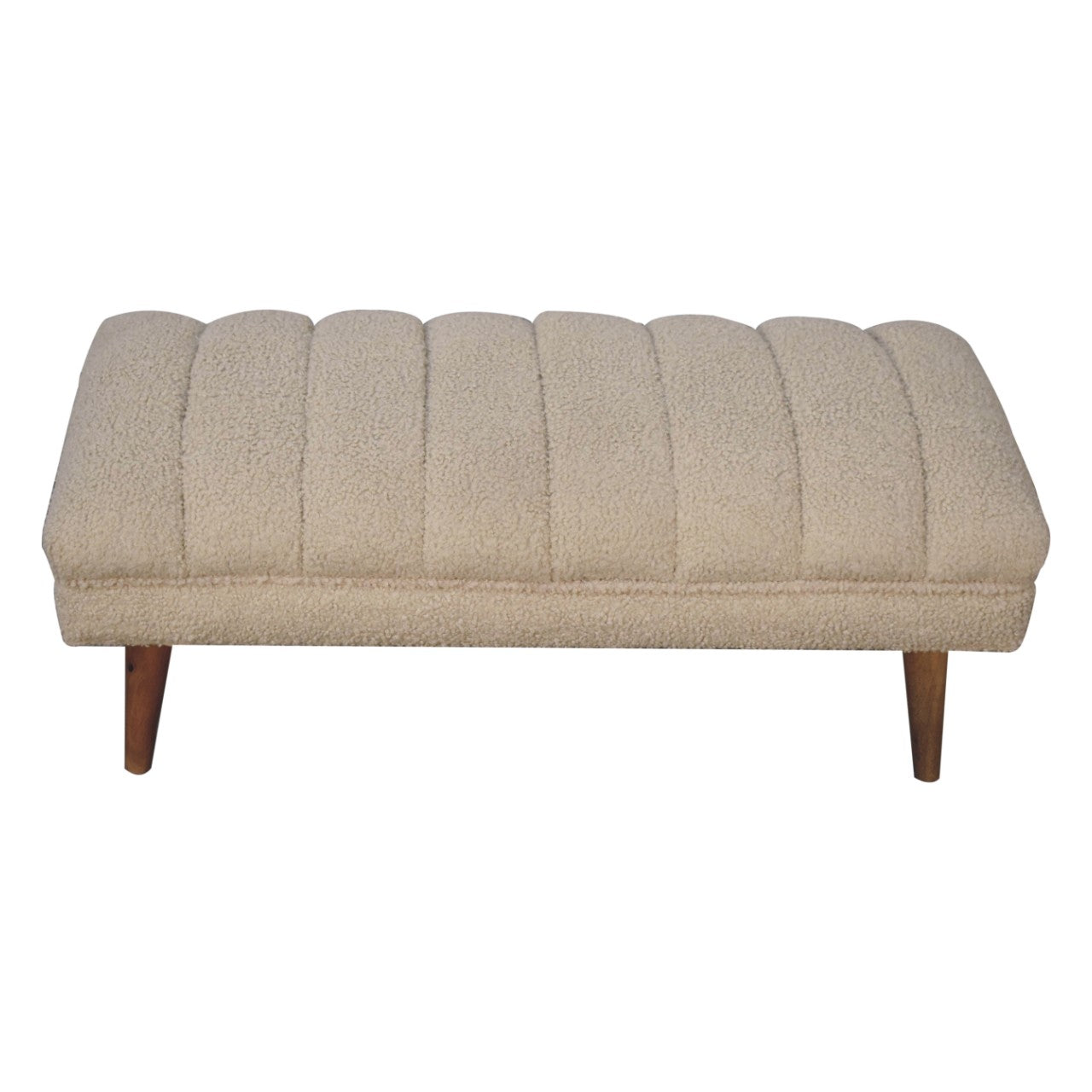 Cream Boucle Puffer Bench Benches CasaFenix