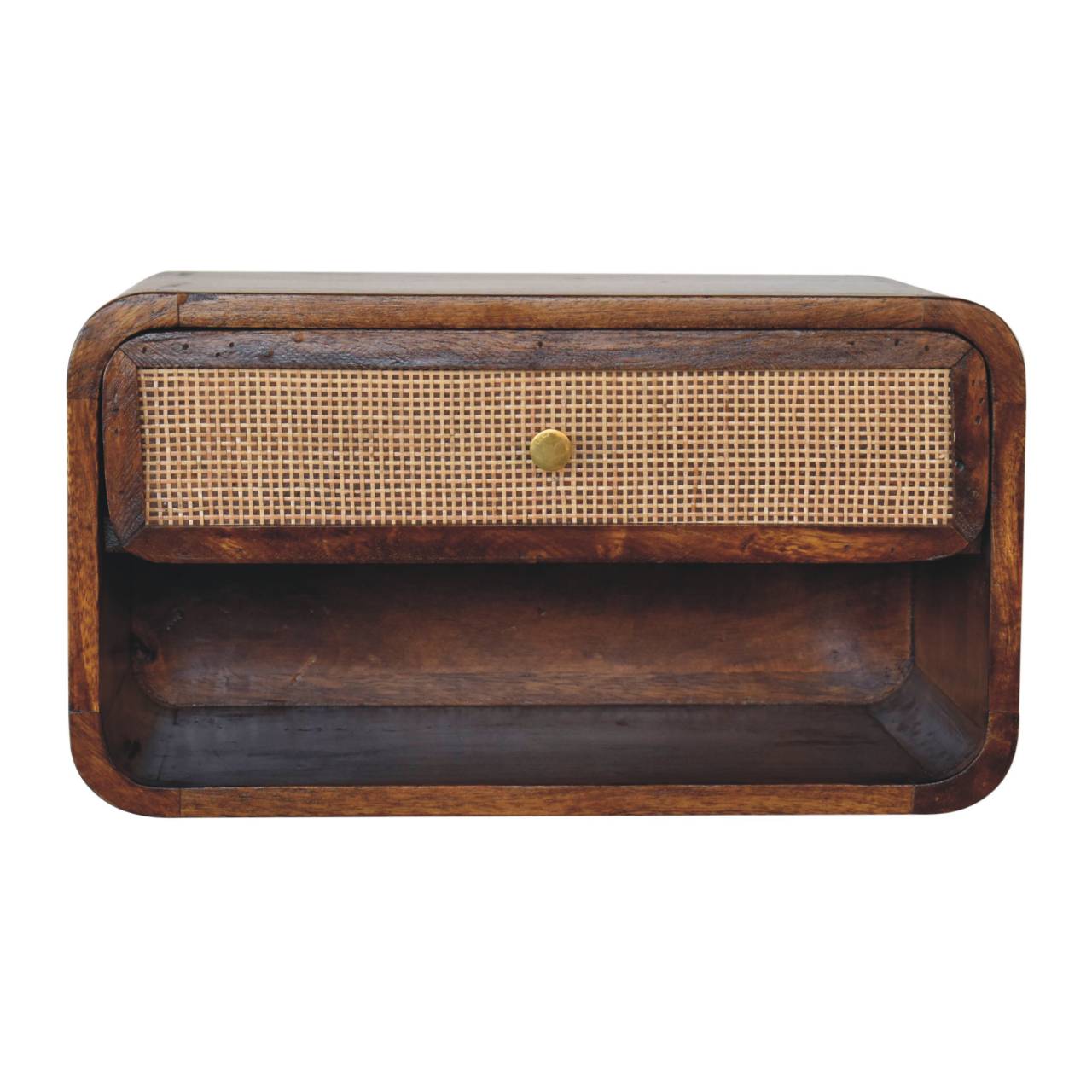 Chestnut Wall Mounted Open Woven Bedside Bedside table / chest CasaFenix
