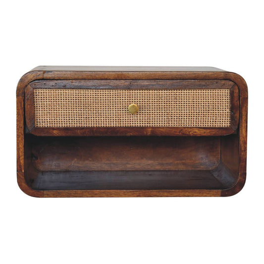 Chestnut Wall Mounted Open Woven Bedside Bedside table / chest CasaFenix