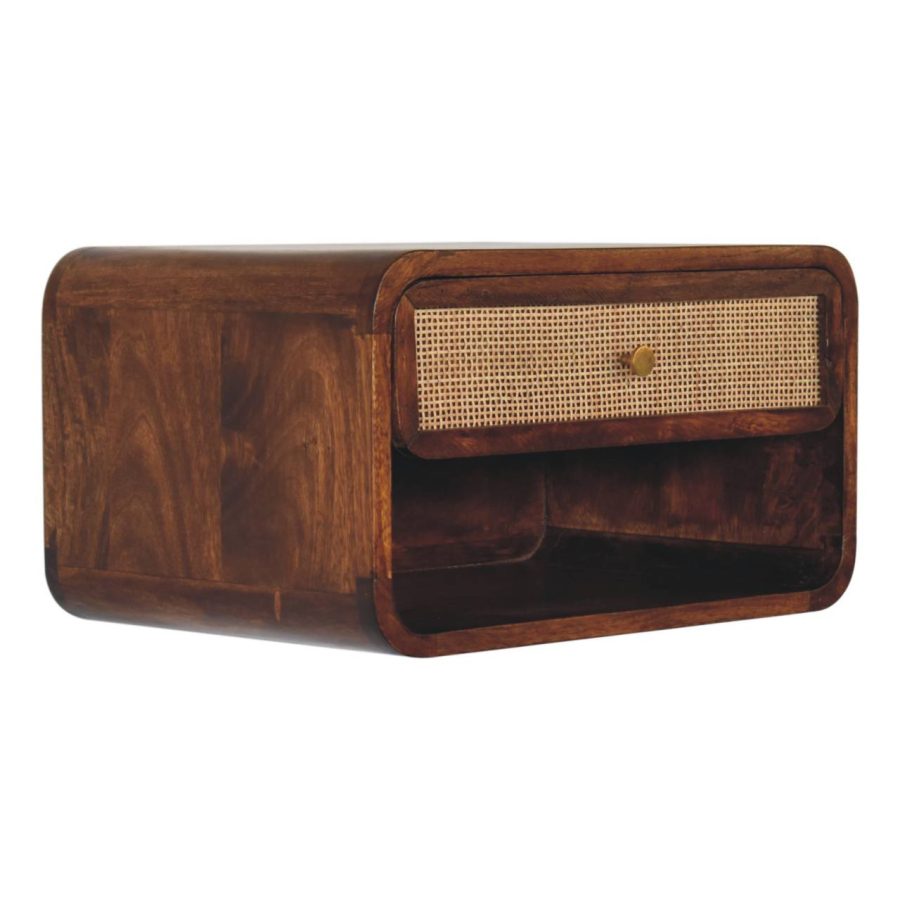 Chestnut Wall Mounted Open Woven Bedside Bedside table / chest CasaFenix