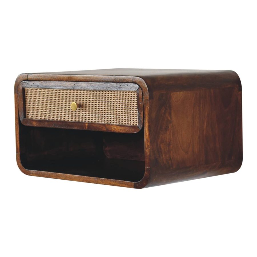 Chestnut Wall Mounted Open Woven Bedside Bedside table / chest CasaFenix
