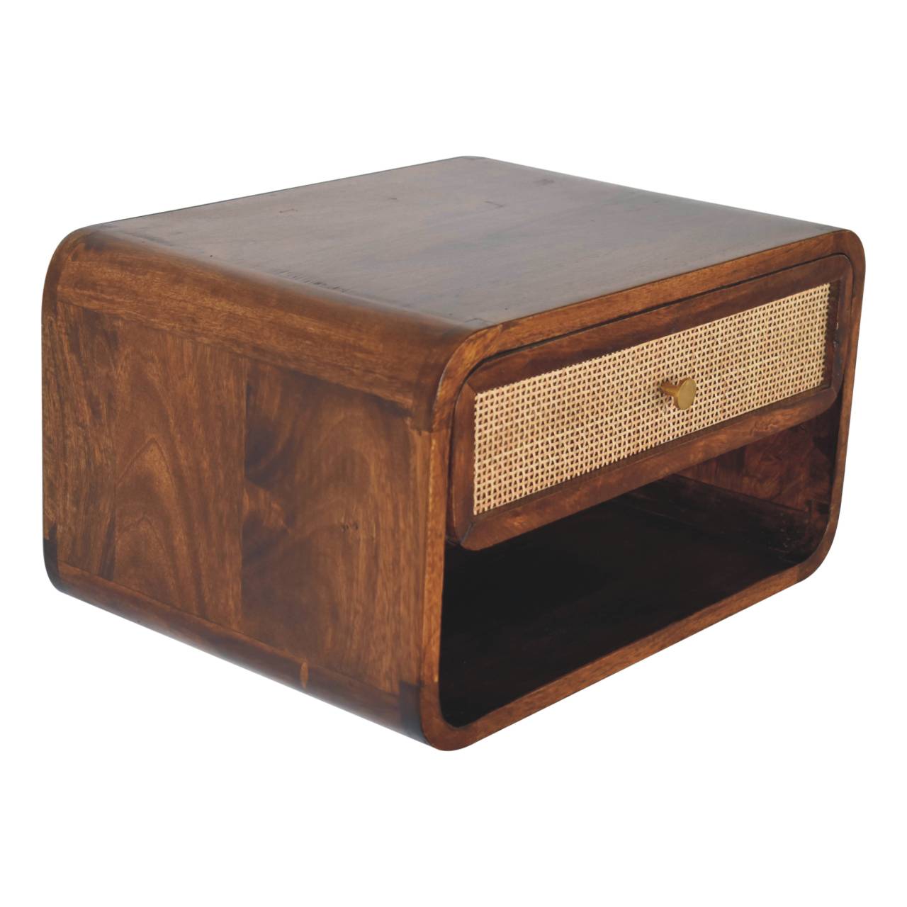 Chestnut Wall Mounted Open Woven Bedside Bedside table / chest CasaFenix