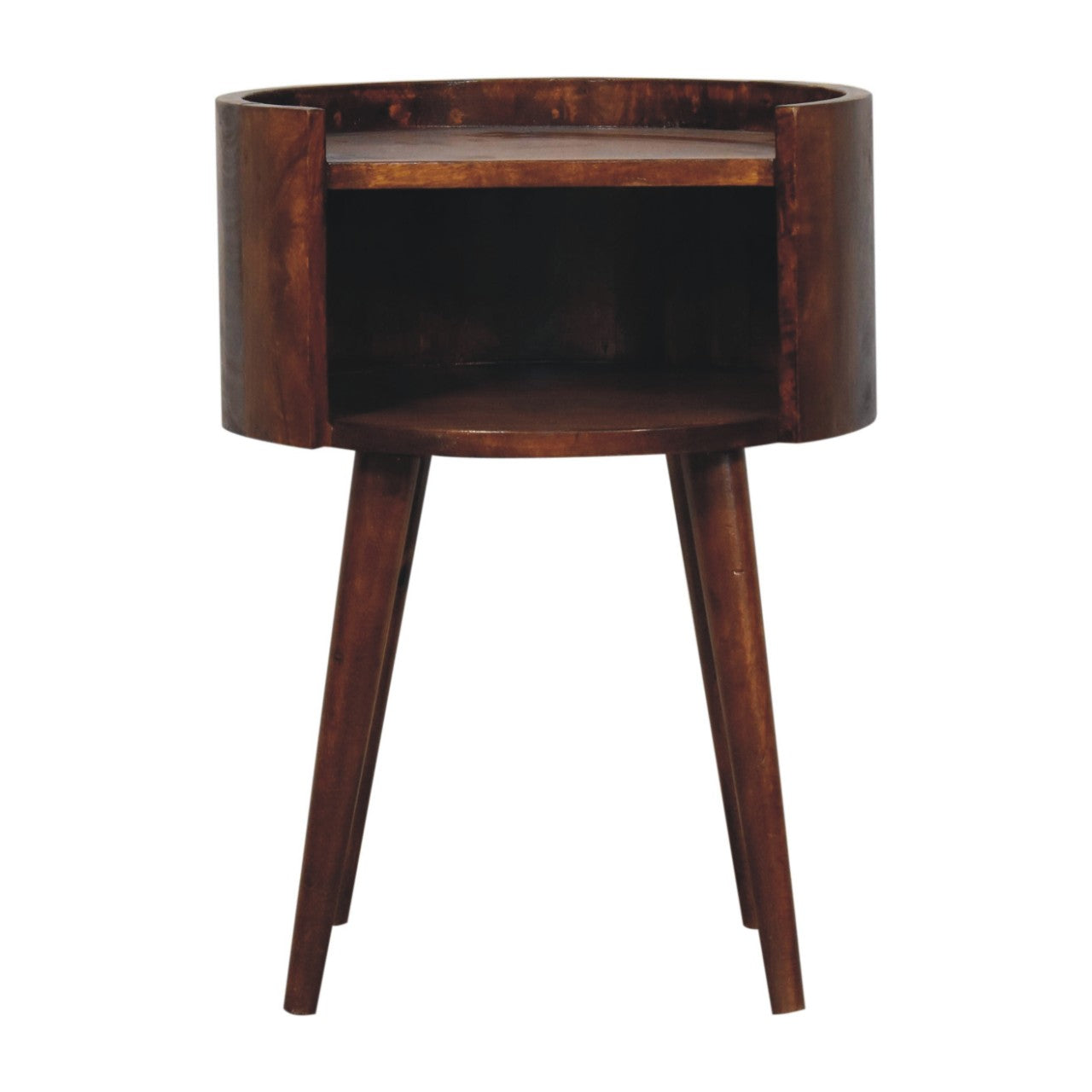 Chestnut Round Open Slot Bedside Bedside table / chest CasaFenix