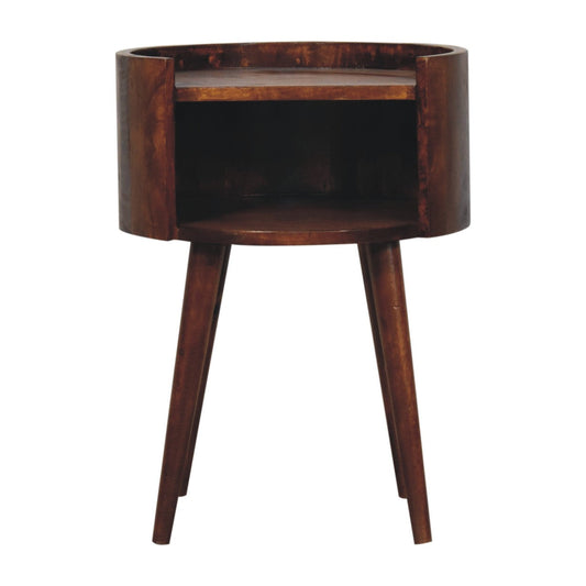 Chestnut Round Open Slot Bedside Bedside table / chest CasaFenix