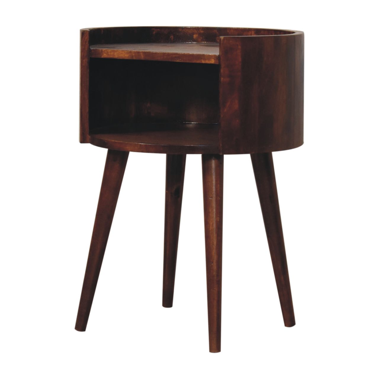 Chestnut Round Open Slot Bedside Bedside table / chest CasaFenix