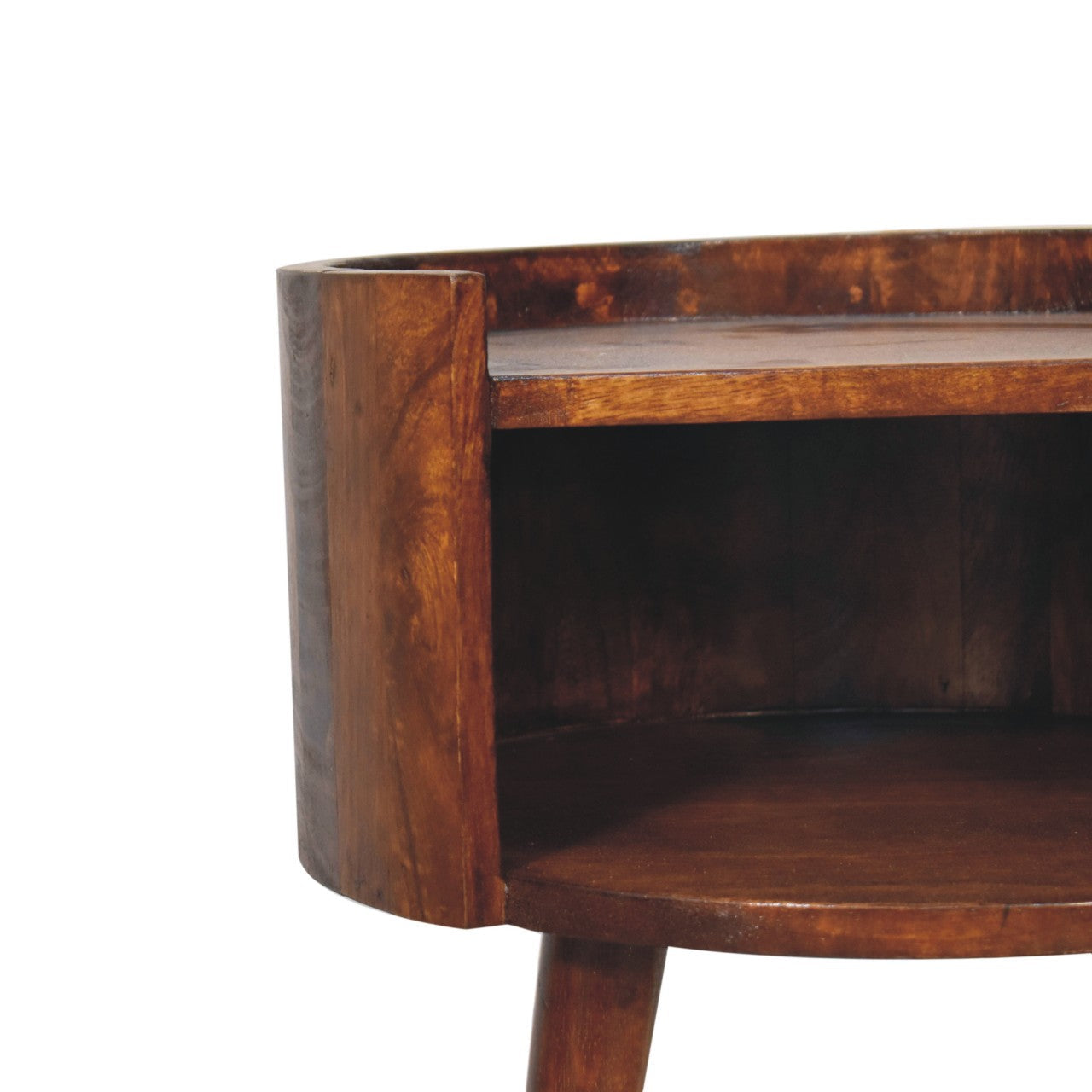 Chestnut Round Open Slot Bedside Bedside table / chest CasaFenix