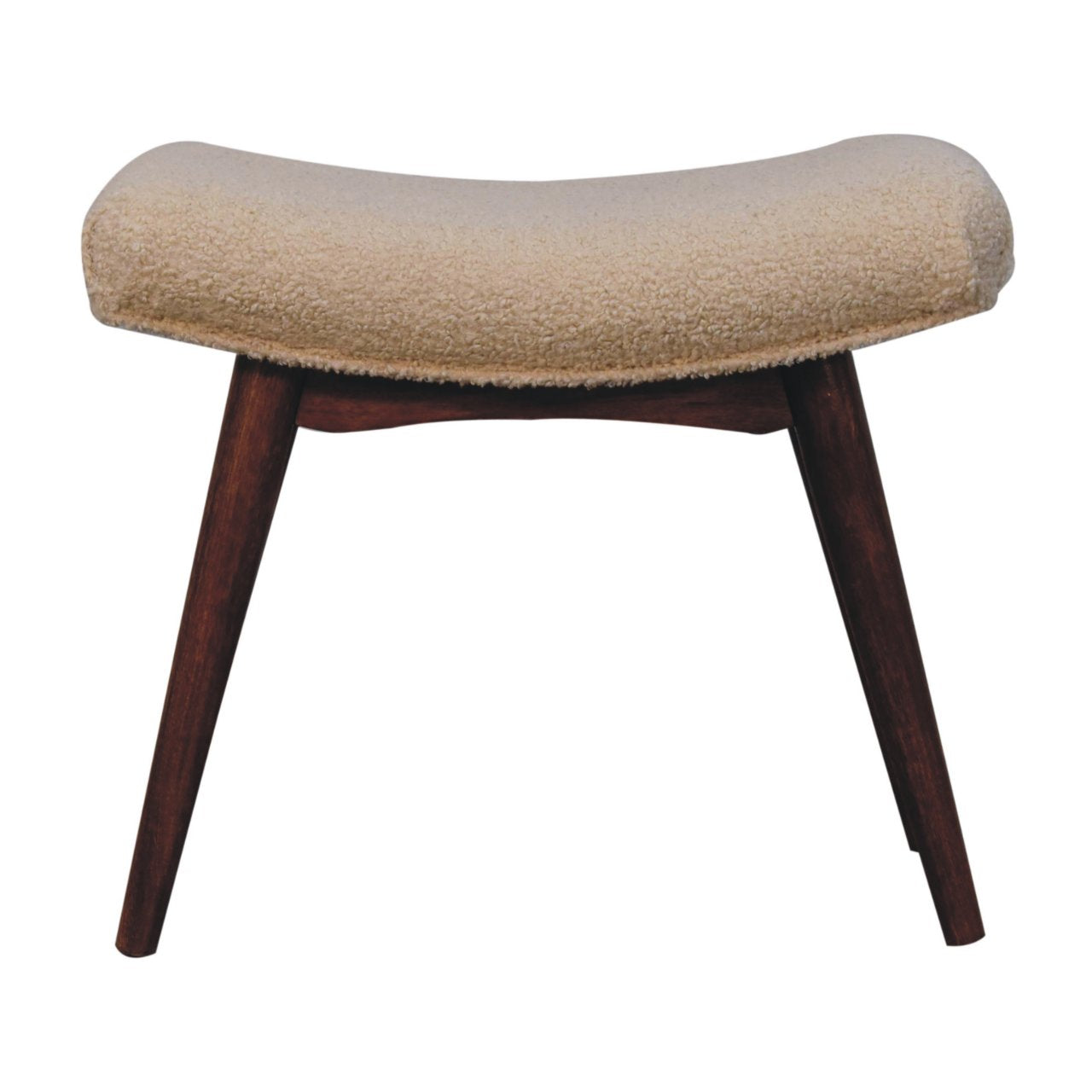 Honey Caramel Boucle Cream Curved Bench Benches CasaFenix