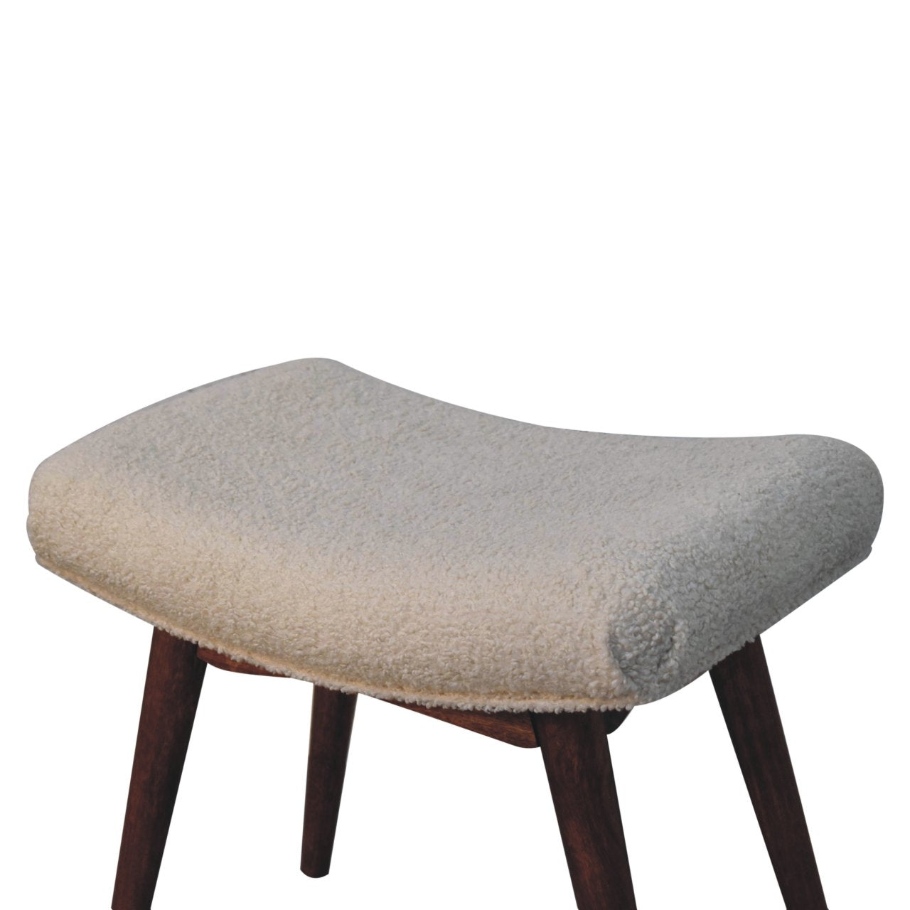 Honey Caramel Boucle Cream Curved Bench Benches CasaFenix