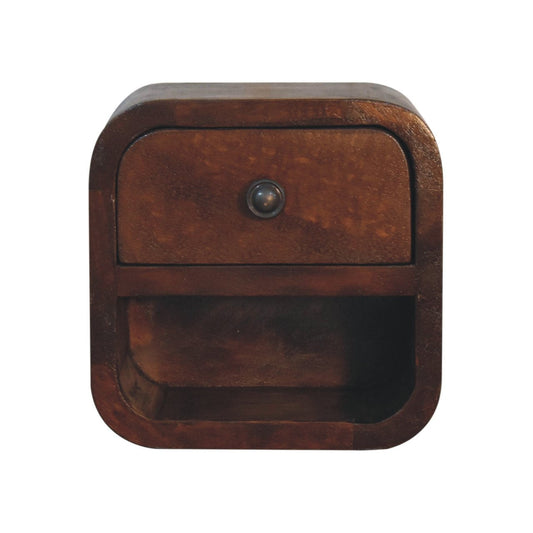 Extra Mini Curved Chestnut Bedside with Open Slot Bedside table / chest CasaFenix