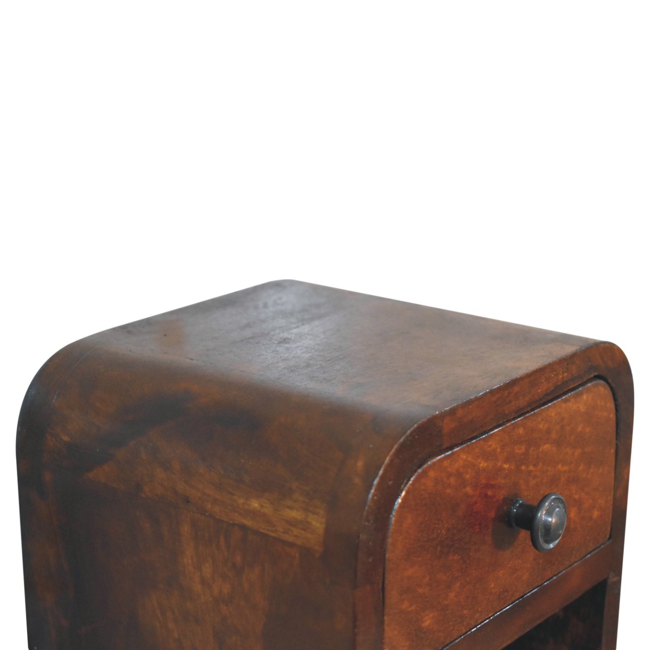 Extra Mini Curved Chestnut Bedside with Open Slot Bedside table / chest CasaFenix