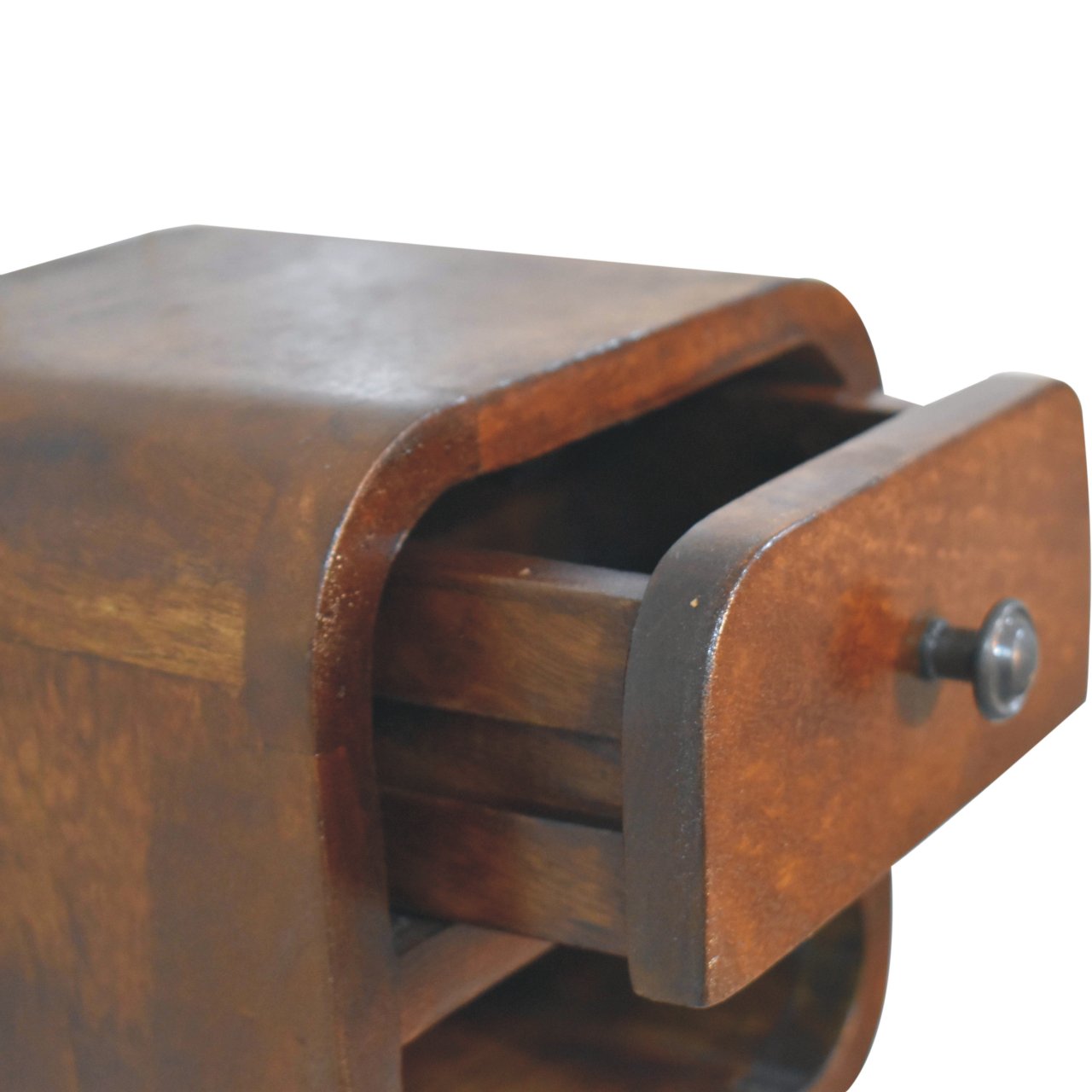 Extra Mini Curved Chestnut Bedside with Open Slot Bedside table / chest CasaFenix