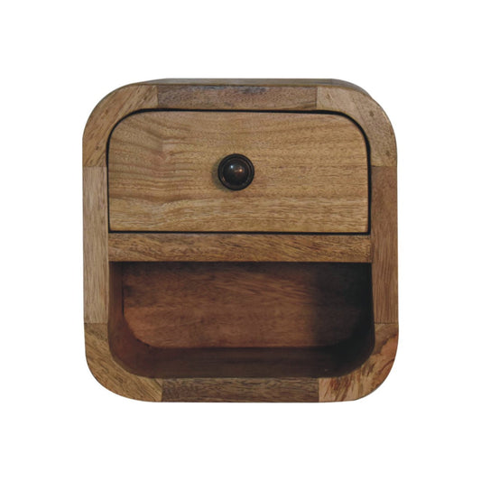 Extra Mini Curved Oak-ish Bedside with Open Slot Bedside table / chest CasaFenix