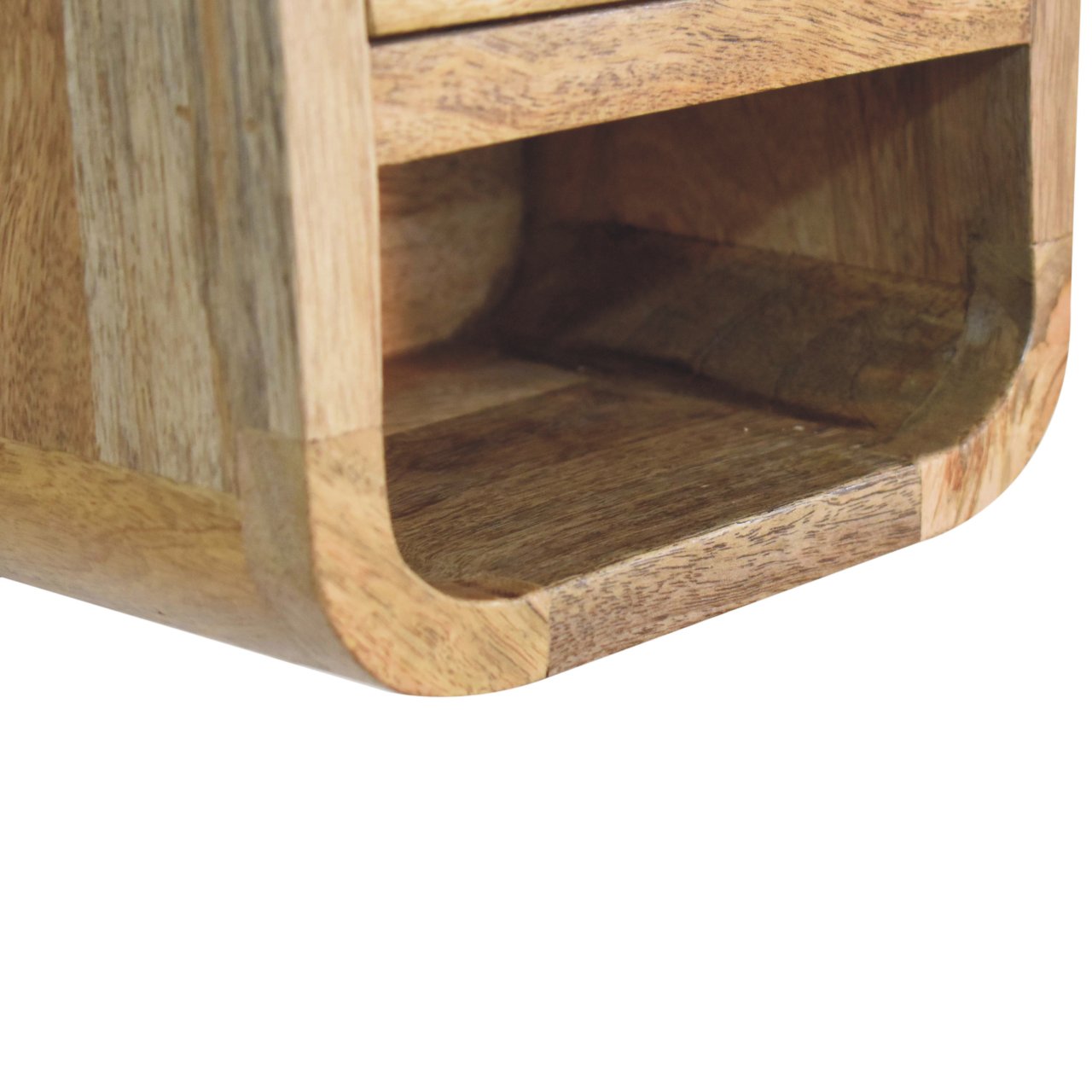 Extra Mini Curved Oak-ish Bedside with Open Slot Bedside table / chest CasaFenix