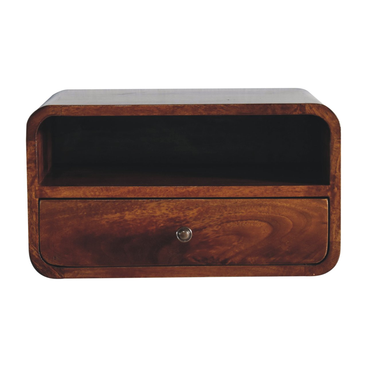Large Chestnut Curve Upper Slot Floating Bedside Bedside table / chest CasaFenix