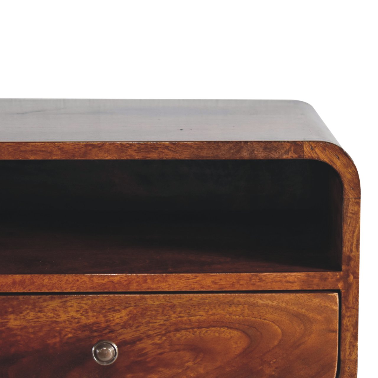 Large Chestnut Curve Upper Slot Floating Bedside Bedside table / chest CasaFenix