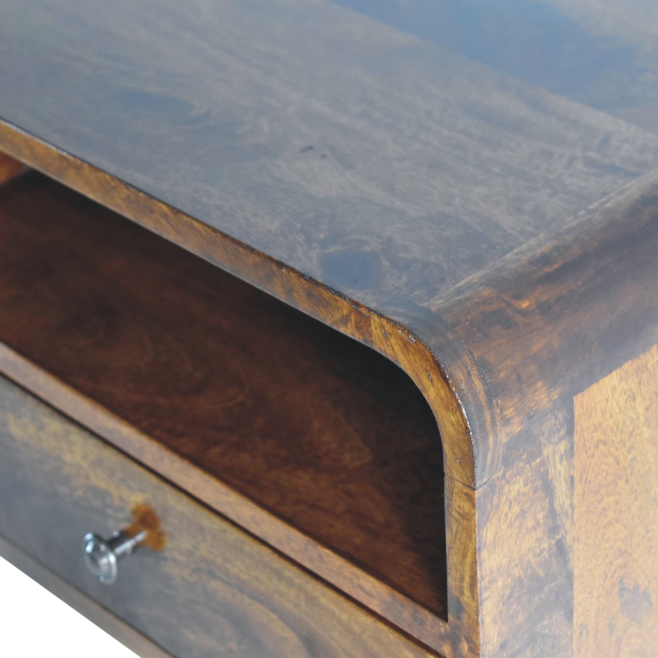 Large Chestnut Curve Upper Slot Floating Bedside Bedside table / chest CasaFenix