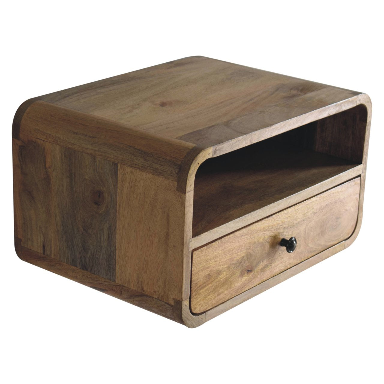 Large Oak-ish Curve Upper Slot Floating Bedside Bedside table / chest CasaFenix