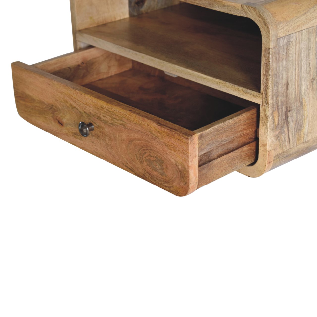 Large Oak-ish Curve Upper Slot Floating Bedside Bedside table / chest CasaFenix