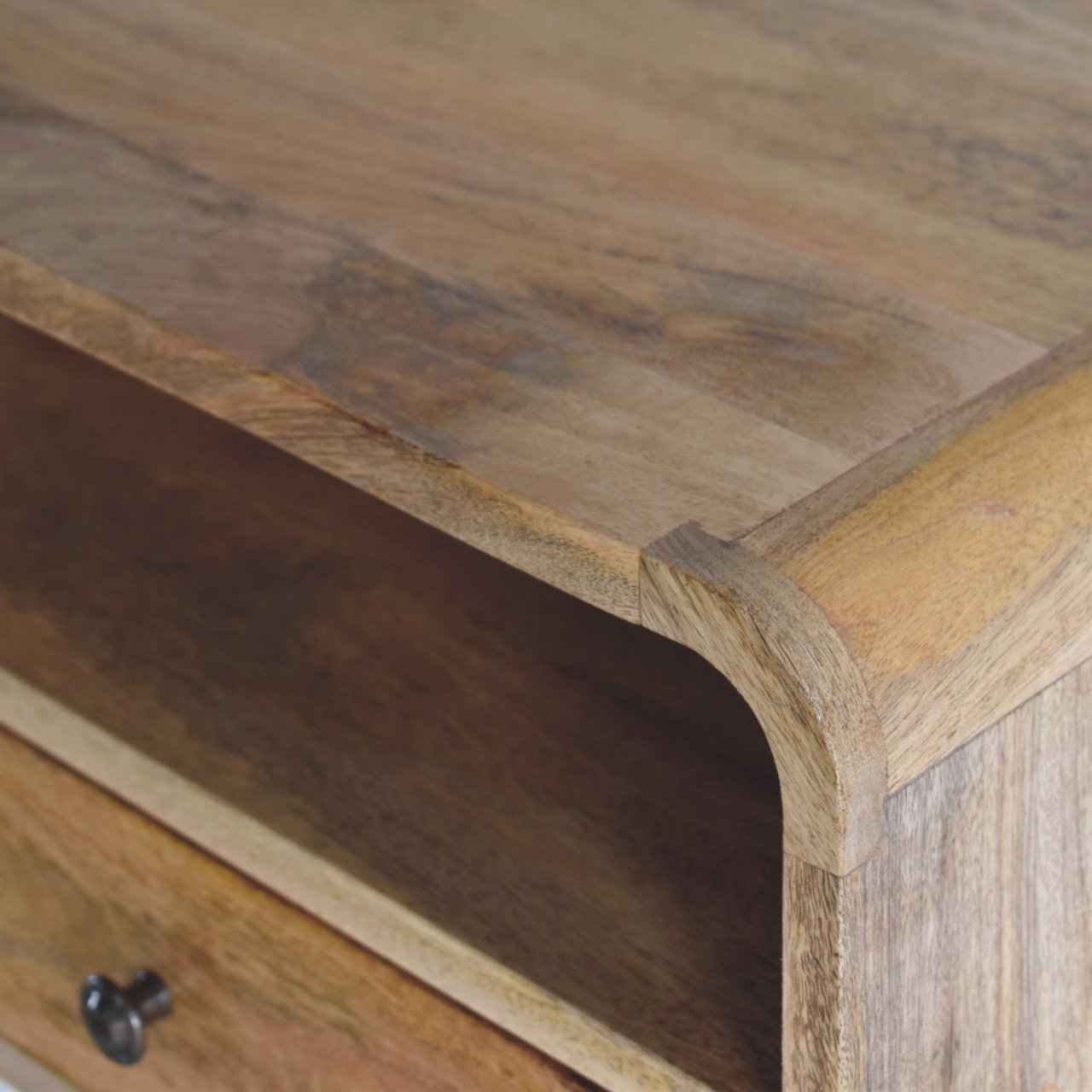 Large Oak-ish Curve Upper Slot Floating Bedside Bedside table / chest CasaFenix