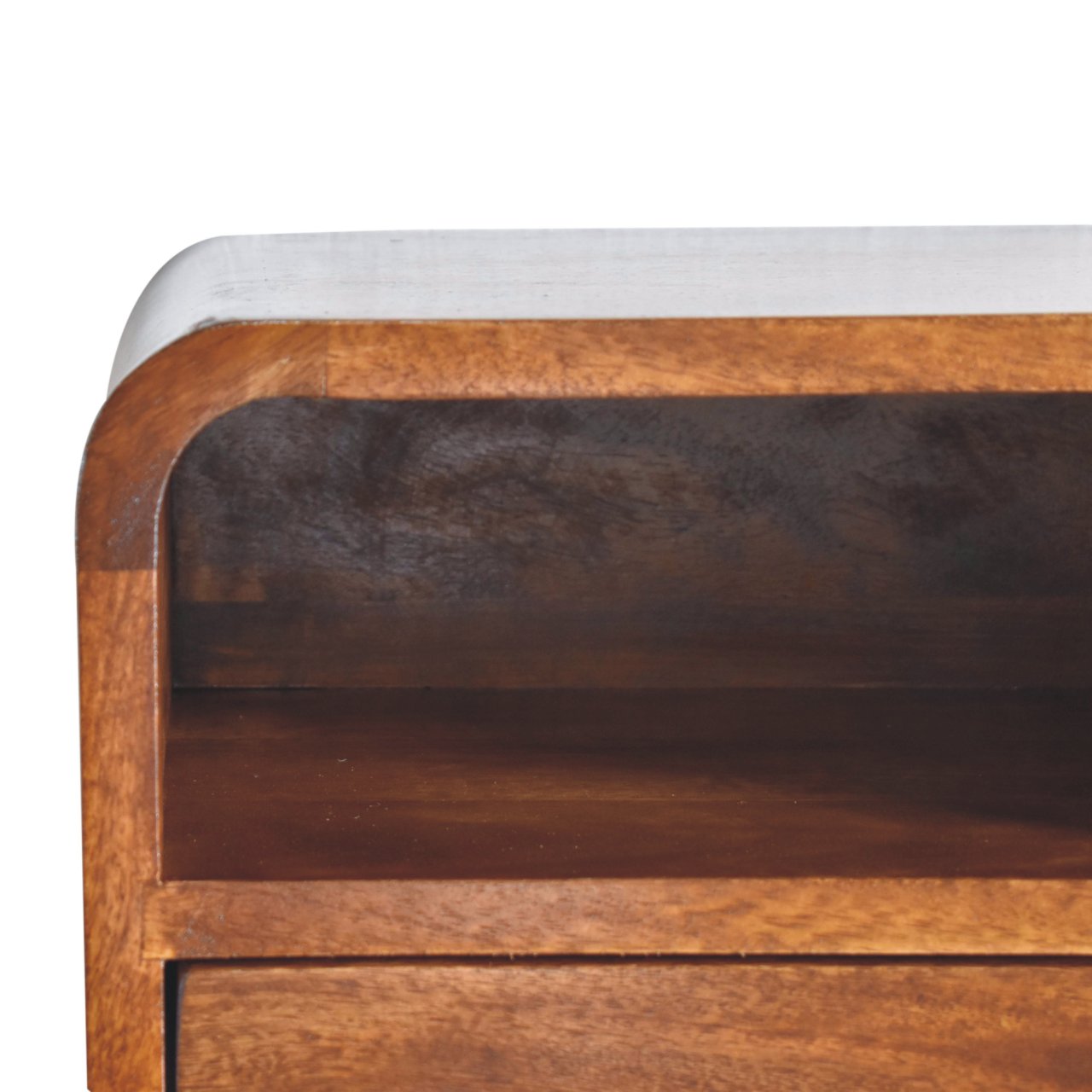 Extra Mini Wall Mounted Curved Chestnut Bedside with Open Slot Bedside table / chest CasaFenix