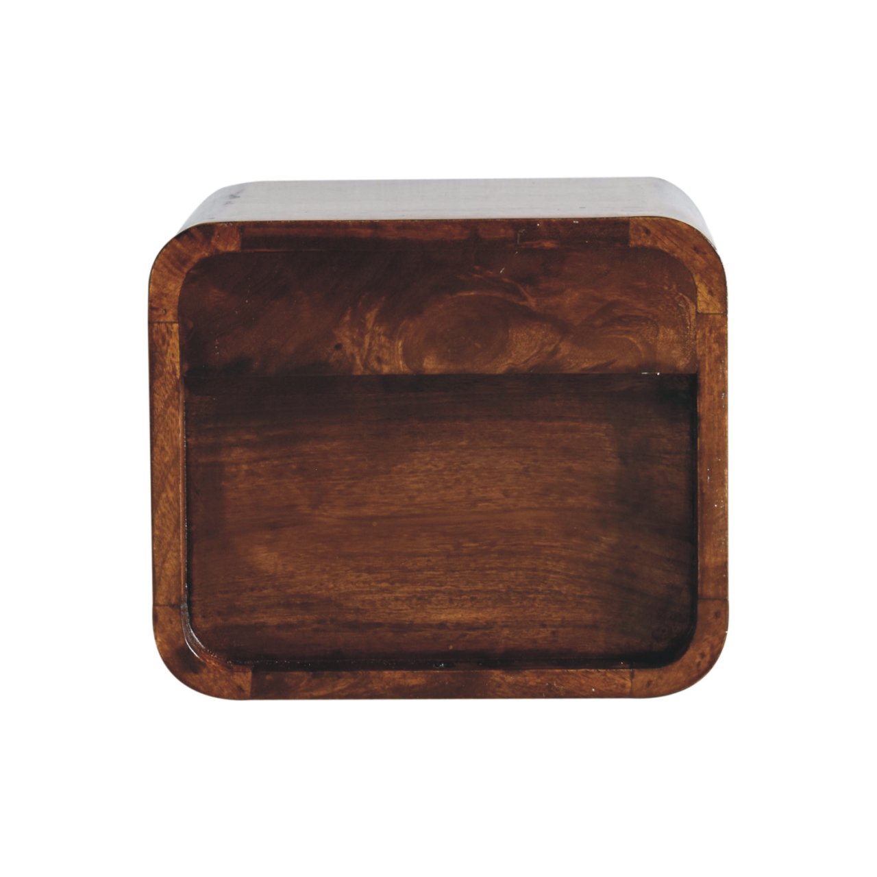 Extra Mini Wall Mounted Curved Chestnut Bedside with Open Slot Bedside table / chest CasaFenix