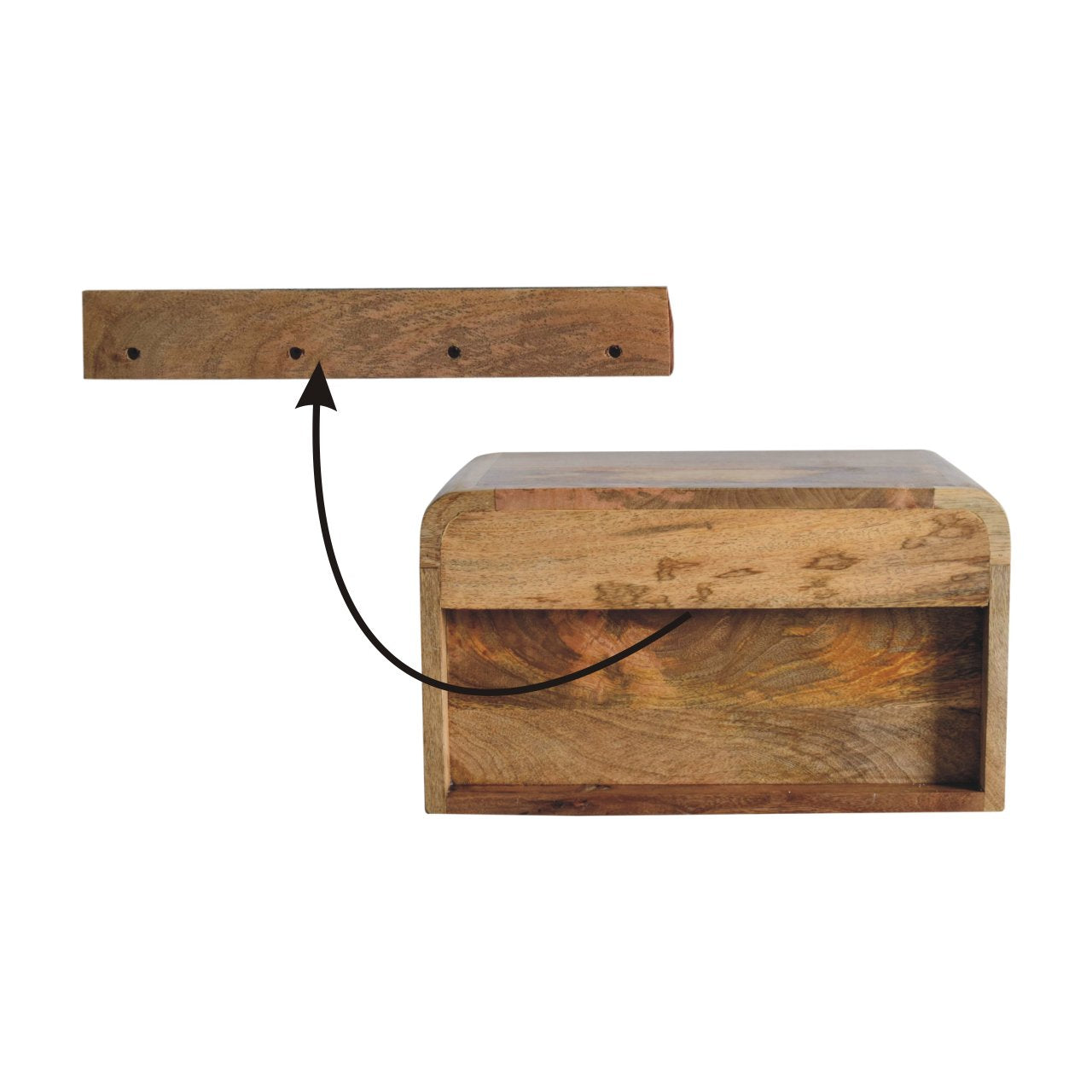 Chunky Oak-ish Floating Bedside Bedside table / chest CasaFenix