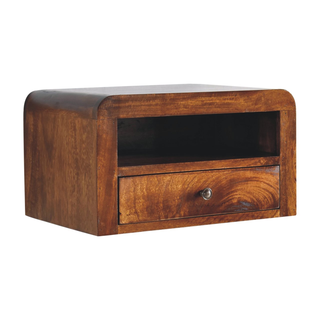 Chunky Chestnut 1 Drawer Wall Mounted Nightstand Bedside table / chest CasaFenix