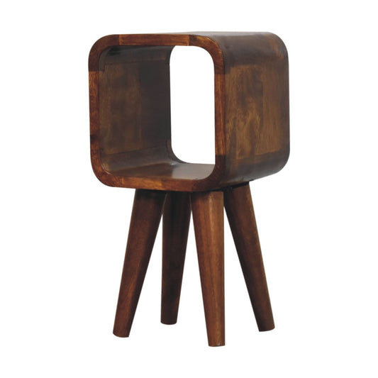 Extra Mini Minimalist Open Curved Chestnut Bedside Bedside table / chest CasaFenix