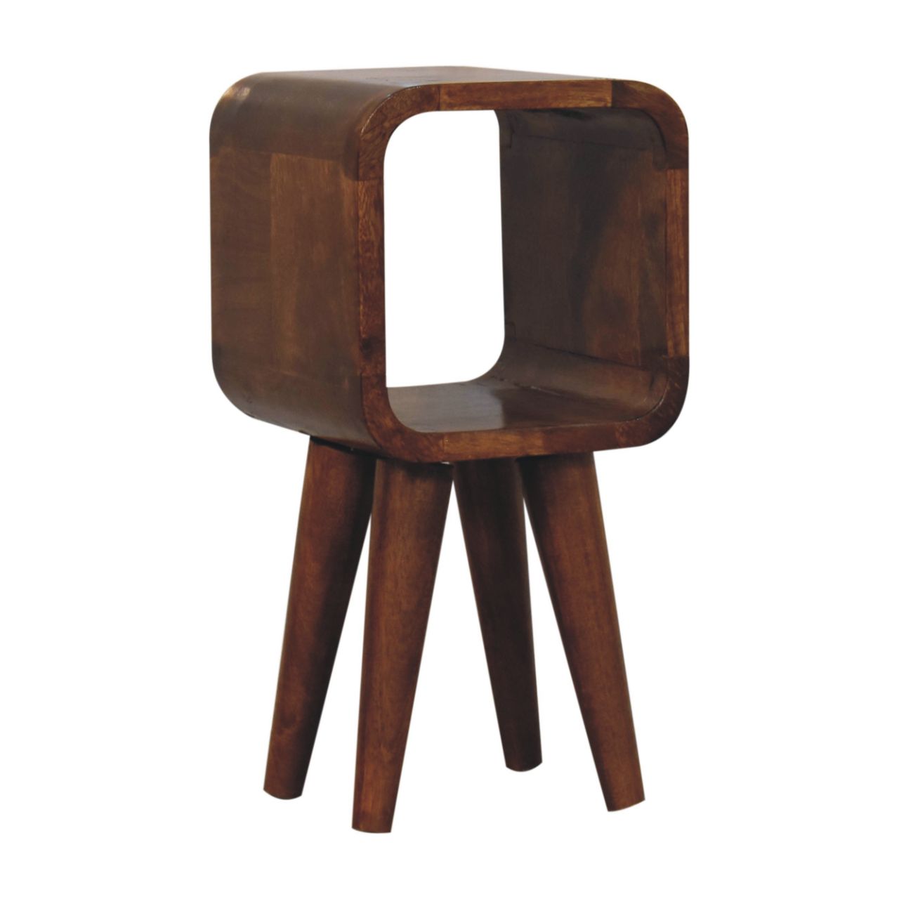 Extra Mini Minimalist Open Curved Chestnut Bedside Bedside table / chest CasaFenix
