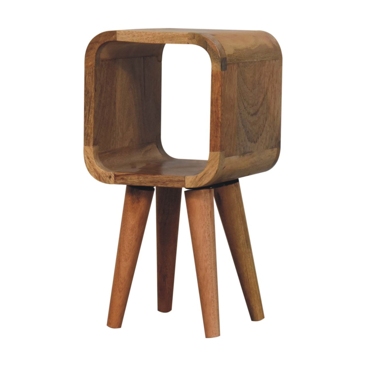 Extra Mini Minimalist Open Curved Oak-ish Bedside Bedside table / chest CasaFenix
