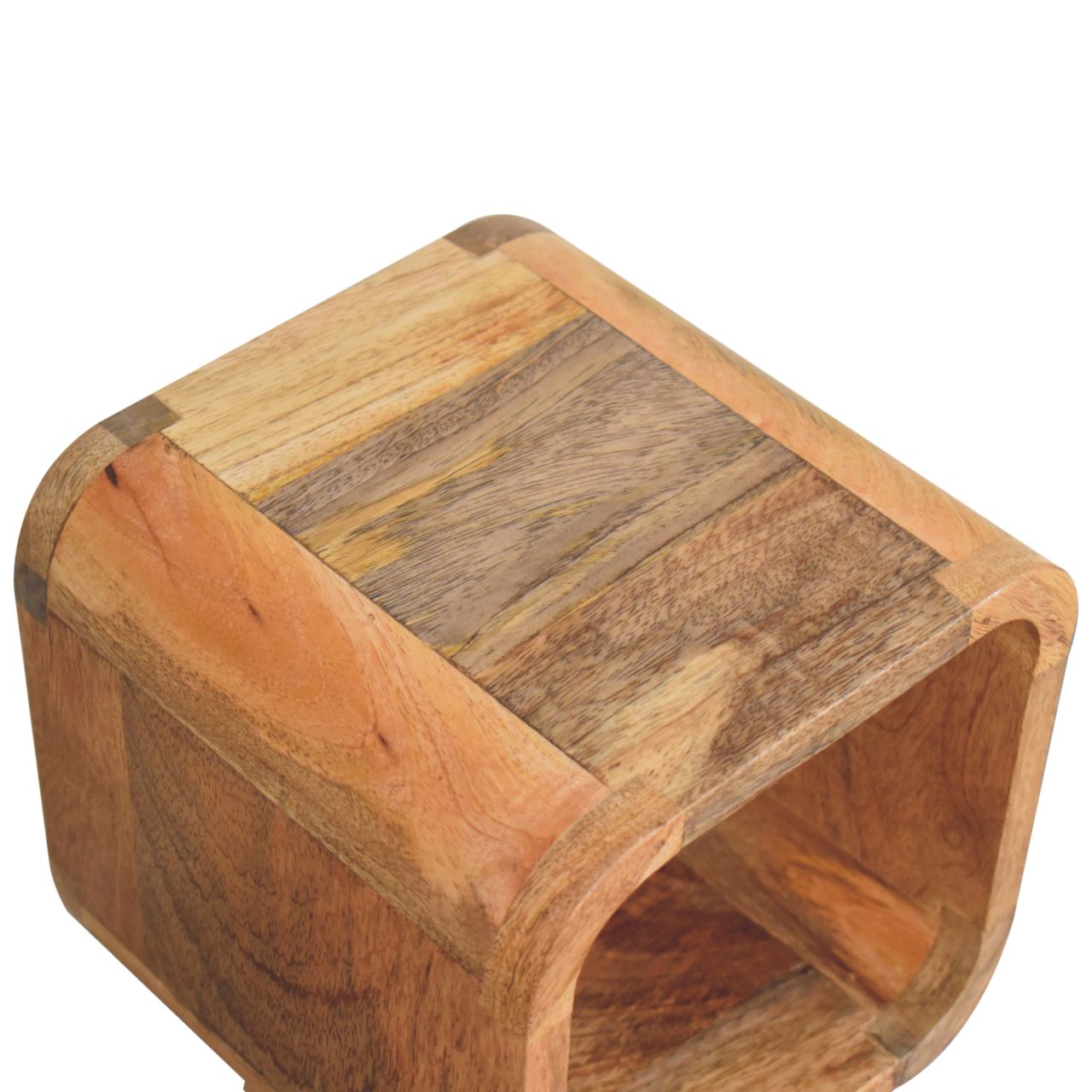Extra Mini Minimalist Open Curved Oak-ish Bedside Bedside table / chest CasaFenix
