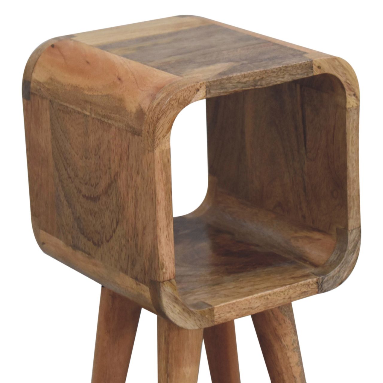 Extra Mini Minimalist Open Curved Oak-ish Bedside Bedside table / chest CasaFenix