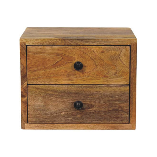 Solis 2-Drawer Oak-ish Wall Mounted Nightstand Bedside table / chest CasaFenix