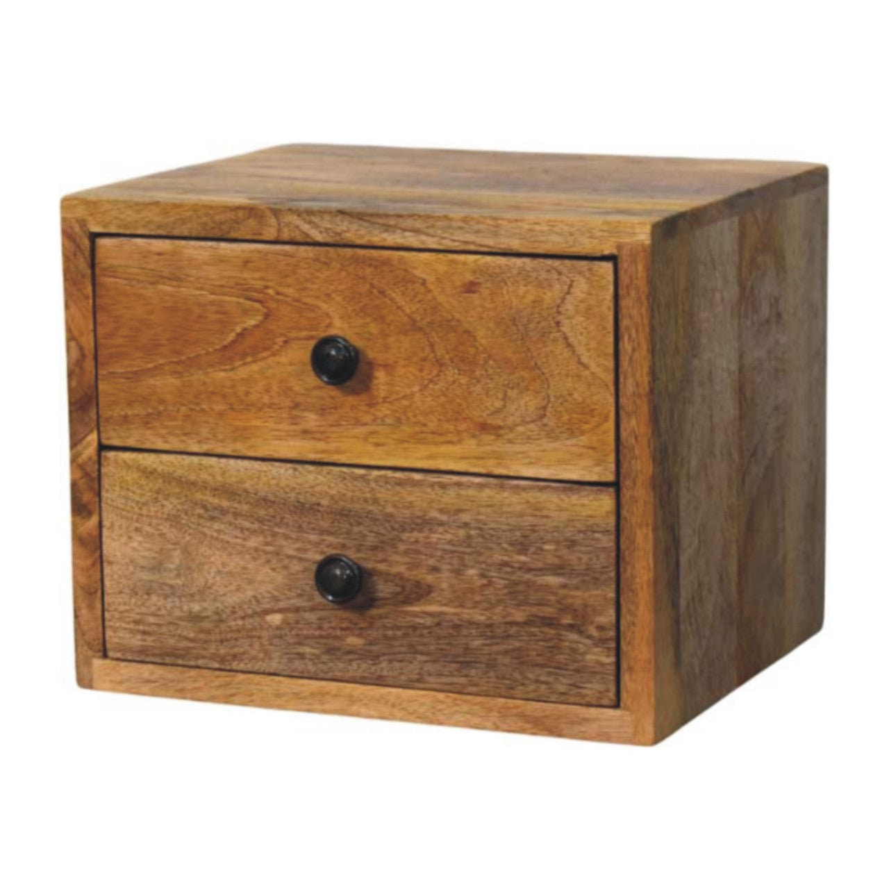 Solis 2-Drawer Oak-ish Wall Mounted Nightstand Bedside table / chest CasaFenix