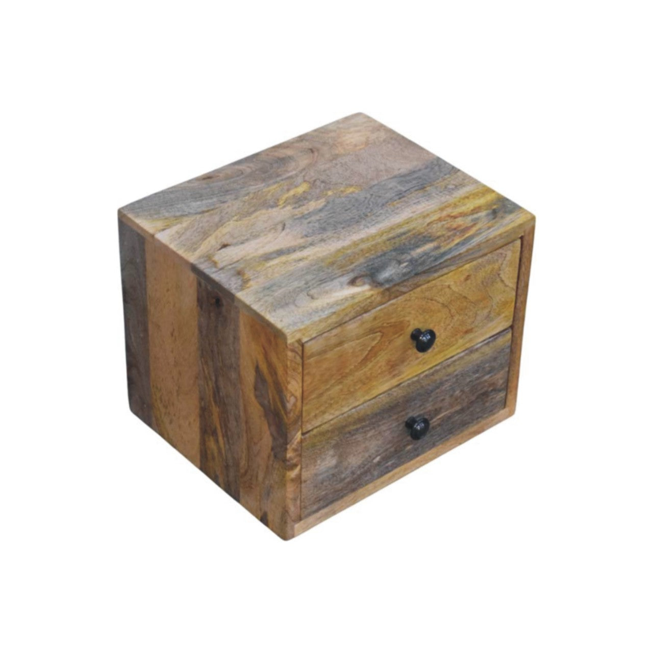Solis 2-Drawer Oak-ish Wall Mounted Nightstand Bedside table / chest CasaFenix