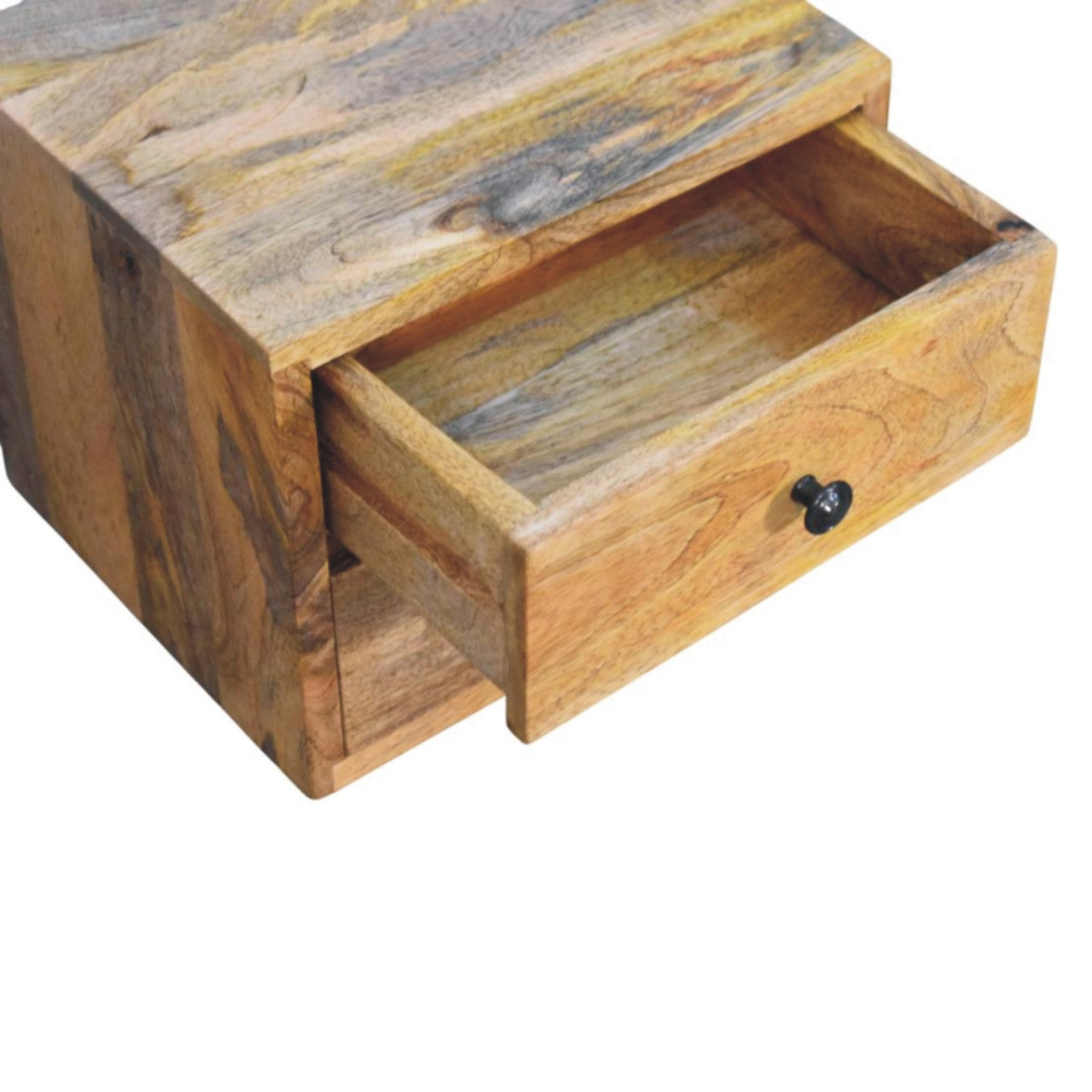 Solis 2-Drawer Oak-ish Wall Mounted Nightstand Bedside table / chest CasaFenix