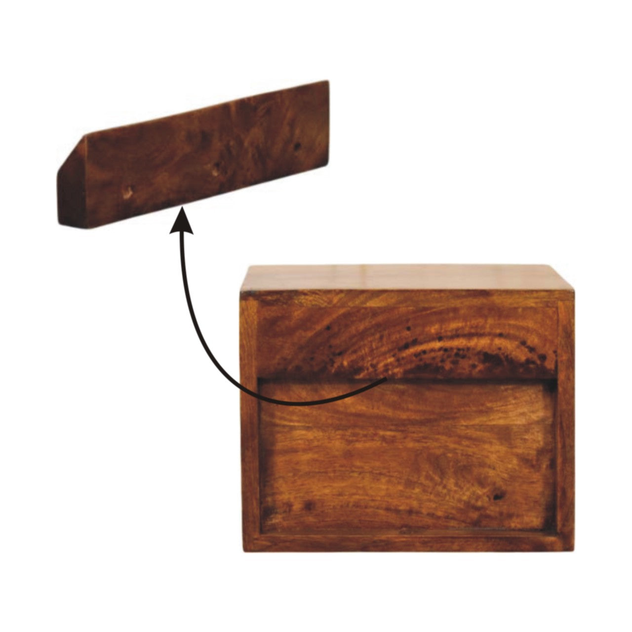 Solis 1-Drawer Chestnut Wall Mounted Nightstand Bedside table / chest CasaFenix