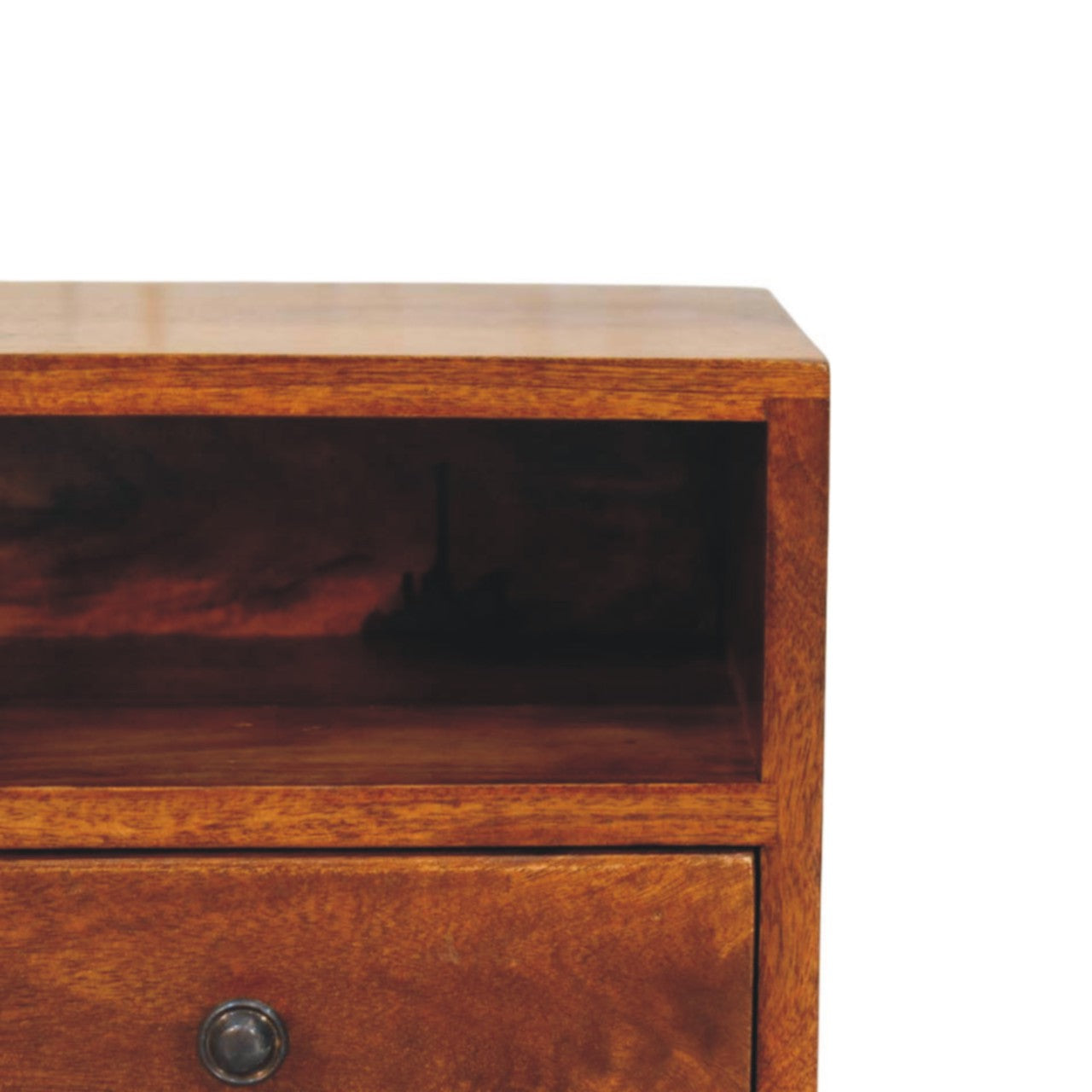 Solis 1-Drawer Chestnut Wall Mounted Nightstand Bedside table / chest CasaFenix