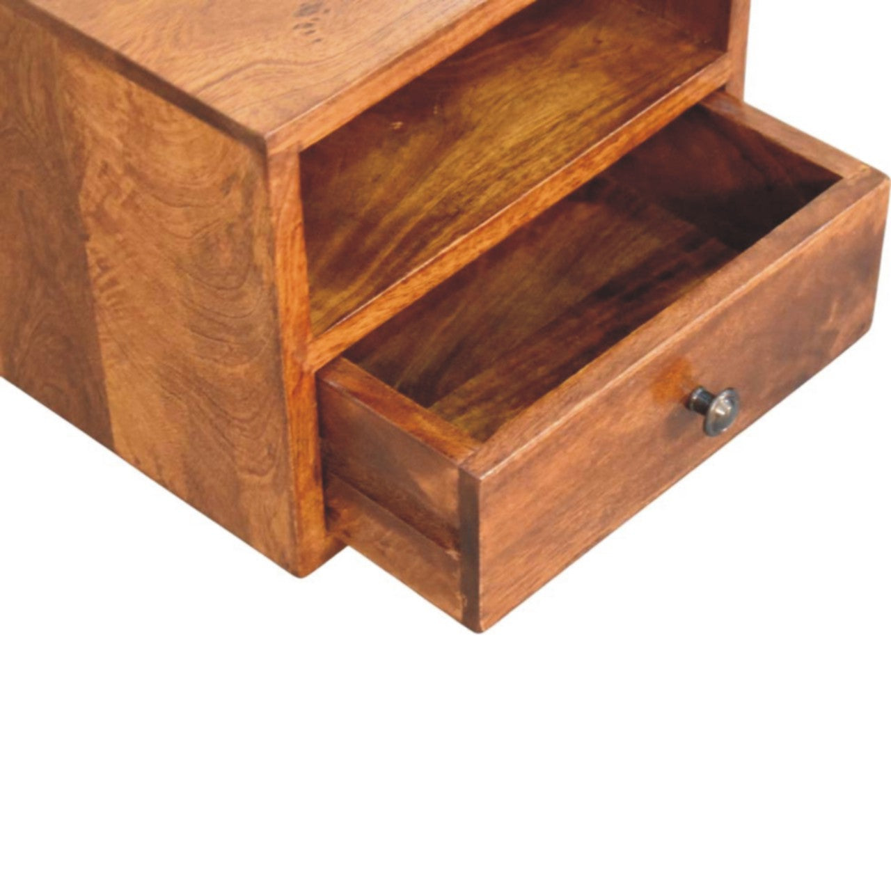 Solis 1-Drawer Chestnut Wall Mounted Nightstand Bedside table / chest CasaFenix