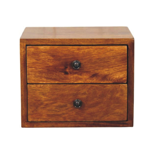 Solis 2-Drawer Chestnut Wall Mounted Nightstand Bedside table / chest CasaFenix